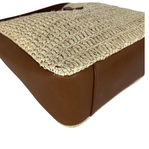 Saint Laurent Le 5 À 7 Supple Small Raffia Shoulder Bag YSL Logo - Picture 13 of 16